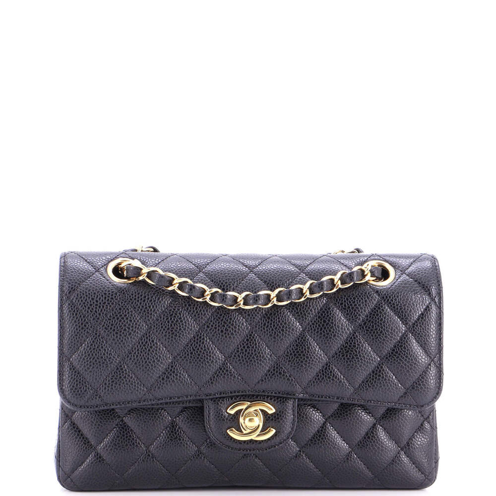 Chanel Small Classic Double Flap Bag Quilted Caviar